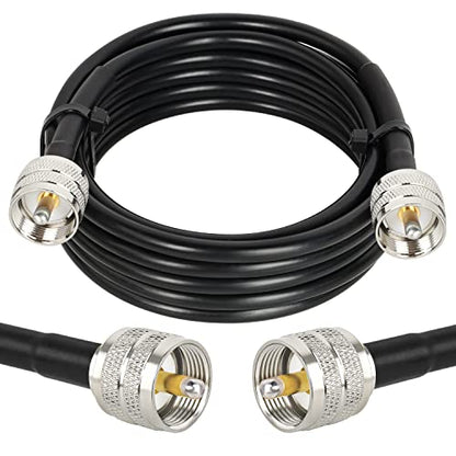 MOOKEERF RG8x Coaxial Cable 12ft,CB Coax Cable 50 Ohm,UHF PL259 Male to Male Low Loss CB Antenna Extension for HAM Radio,VHF Radio,SWR Meter,Dummy Load,Antenna Analyzer - size: 12FT