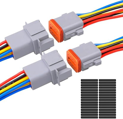 Exqutoo 2Pack 8-Pin DT Connector Male and Female Wire Connectors - size: 8-pin/2pack