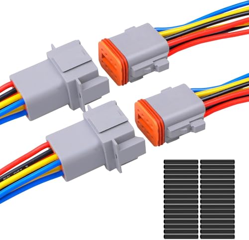 Exqutoo 2Pack 8-Pin DT Connector Male and Female Wire Connectors - size: 8-pin/2pack