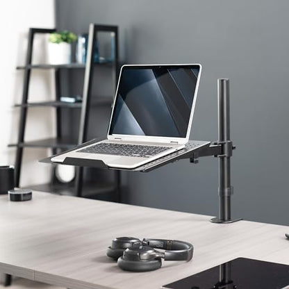 VIVO Single Laptop Notebook Desk Mount Stand, Fully Adjustable Extension with C-clamp, Fits up to 17 inch Laptops, Black, STAND-V001L - style: Desk Mount