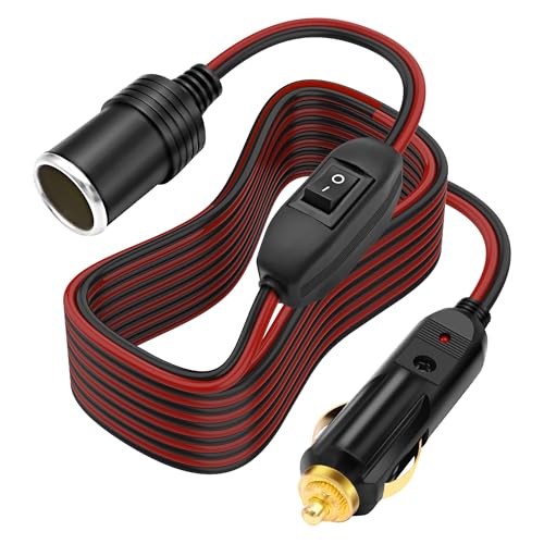 XMSJSIY Cigarette Lighter Extension Cord 14AWG 12V-24V - 3M/9.84FT