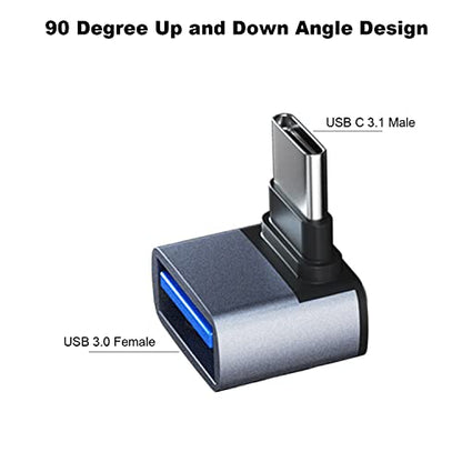 AreMe 90도 직각 USB C to USB 3.1 어댑터, 4팩