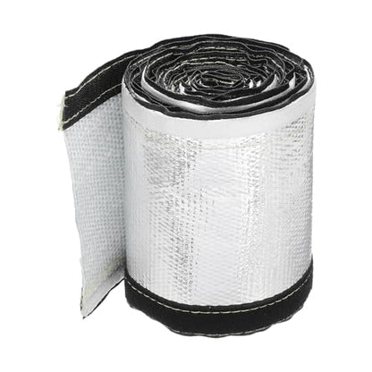 MECCANIXITY 1.5mm Heat Shroud Aluminized Sleeving 1 2/5" ID x 10FT Aluminum Metallic Fiberglass Heat Shroud for Fuel Lines Cables Electrical Wiring - size: 1 2/5" ID x 10FT