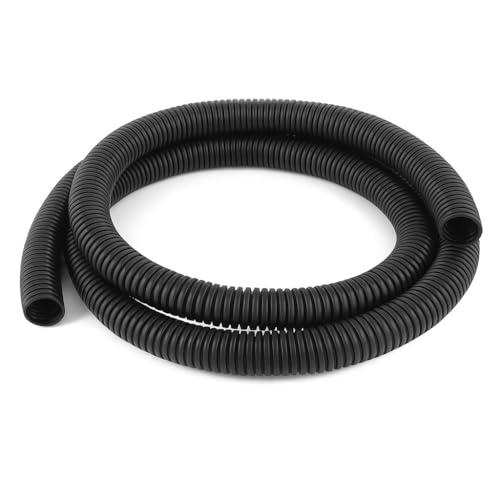 MGI SpeedWare Corrugated Split Conduit, Black Wire Tubing for High-Temperature Automotive Harness and Indoor Outdoor Wire Management (1/2" - 10ft) - size: 1/2" - 10ft
