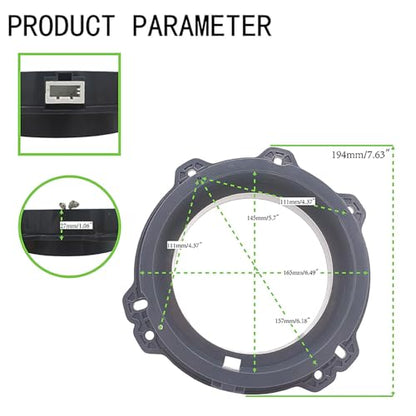HIGHLIKEINST&Acc 4PCS 6"/6.5"/6.75" Car Speaker Adapter Bracket Speaker Wiring Harness Kit with 2006-2026 Hyundai Sonata/Santa Fe/Azera/Elantra/KIA 2011-2026 Speaker Adapter Brackets