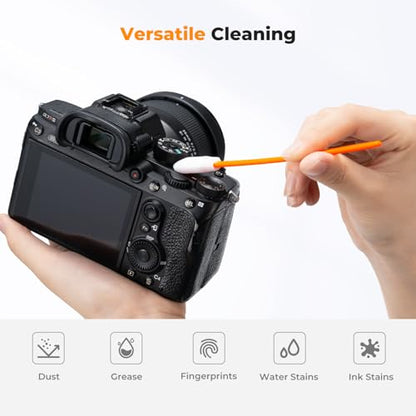 K&F CONCEPT 200 Foam Cleaning Swabs,for Electronics,Camera,Deep Cleaning - size: 200PCS