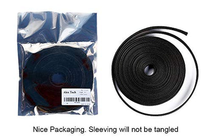 25ft - 1 inch PET Expandable Braided Sleeving – Black – Alex Tech Braided Cable Sleeve - color: Black, size: 1"-25ft