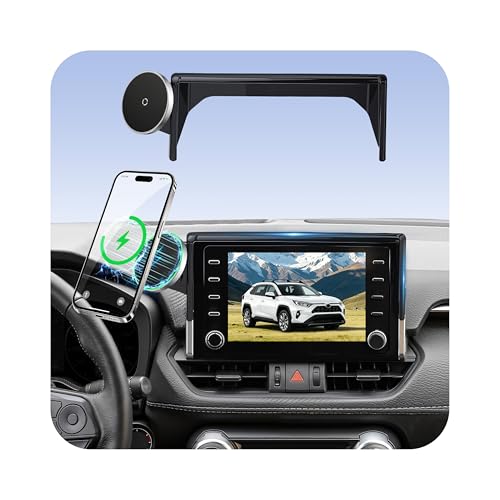 Phone Holder for Toyota RAV4 2019-2025 7"/8" Screen, Custom Fit Screen Mount, 15W Wireless Charging, MagSafe Magnetic Phone Holder for iPhone & Android, 360° Adjustable Hands-Free Navigation Stand - size: Toyota RAV4 | 2019-2025