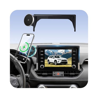 Phone Holder for Toyota RAV4 2019-2025 7"/8" Screen, Custom Fit Screen Mount, 15W Wireless Charging, MagSafe Magnetic Phone Holder for iPhone & Android, 360° Adjustable Hands-Free Navigation Stand - size: Toyota RAV4 | 2019-2025