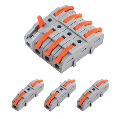 50Pcs Lever Type Wire nut connectors Compact PA66 Splicing Terminal Blocks Suitable for Tool-Free Quick Connections in Household Industrial Control and Automotive Wiring
