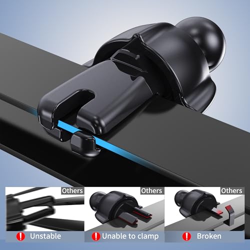 Car Vent Phone Mount, Universal Cell Phone Holder for Car [Upgraded Vent Clip Never Fall Off] Hands Free Air Vent Phone Holders for Your Car,Phone Stand for iPhone and Other Smartphones - color: Black