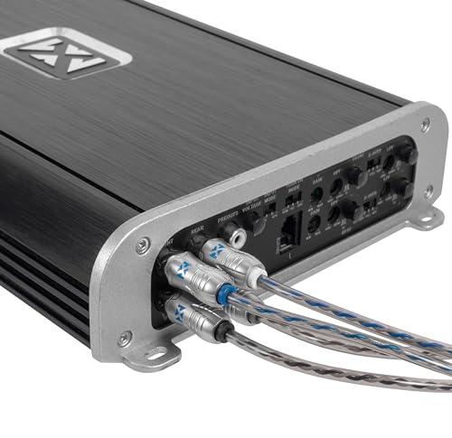 NVX® XIX46 19.69 ft (6 Meter) Oxygen Free Copper 4-Channel Double Twisted Pair X-Series Car Audio RCA Audio Interconnect Cable with Shielded Noise Reduction and Split-tip Silver-Plated Machined Ends - size: 4 Channel- 20 ft.