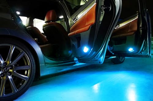 iJDMTOY Aqua Ice Blue 18-SMD Full LED Under Side Door Courtesy Lights Compatible With Toyota 2022-up Tundra, 2023-up Sequoia, Compatible With Lexus 2024-up GX550, Replace OEM Single LED Lamp - style: Aqua