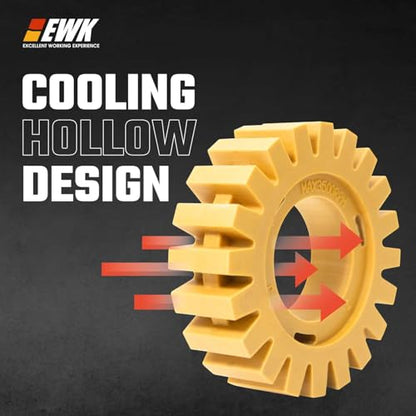 EWK Adhesive Eraser Wheel for Grinder, Hollow Serrated Decal Remover, Automotive Paint-Safe, Vinyl & Pinstripe Removal for Cars, RVs & Boats - style: 2 Pcs Hollow Serrated