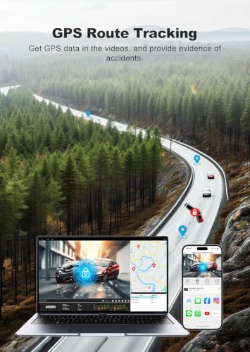 JOMISE 4K Dash Cam Front and Rear, 360° Interior Rear Camera for Cabin, Side & Rear - Dash Camera for Cars with 64GB Card, Low-Light Sensor, Wi-Fi 6 GPS, Touch Screen, HDR WDR, Support 1TB, A80T