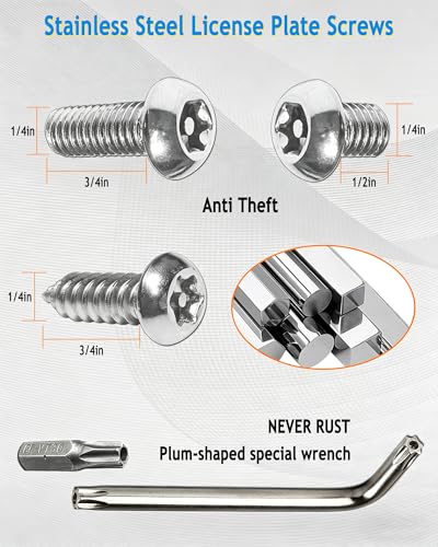 Aootf Front License Plate Bracket Holder, Bumper Plate Mounting Kit & Screw