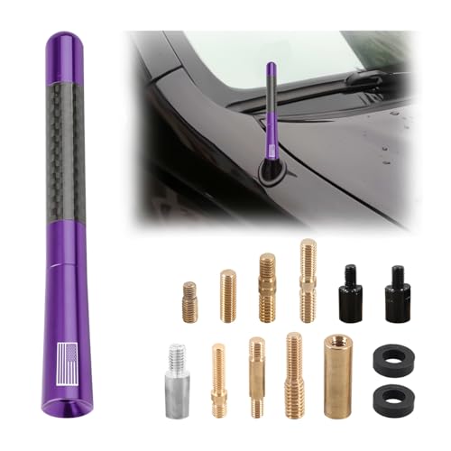 BESULEN 4.7 Inch Car Short Antenna, American Flag Design, Purple - color: Purple, size: 4.7 Inch