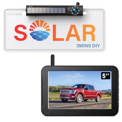 Solar Wireless Backup Camera Auto On Off with 1080P 5" IPS Monitor - size: 5"-1 Camera