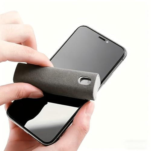 2-in-1 Microfiber Screen-Cleaning Tool with Spray Bottle and Cloth, Portable Dry Cleaner for Phones Tablets TVs Glasses Cars, Grey - color: grey