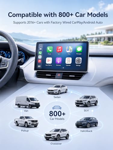 Wireless CarPlay Adapter USB C, Compact Android Auto Dongle - color: Black
