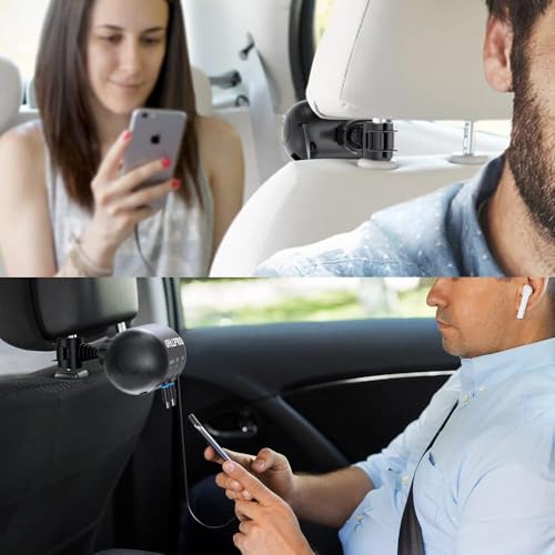 OHLPRO Multi Car Retractable Backseat 3 in 1 Car Charging Station Box Compatible with All Phones | iPhone | Samsung | Uber Taxi Lyft Turo Ride Share Customer Charging Dock Attach to Headrest - size: Car Adapter | 3-IN-1 Charging Station