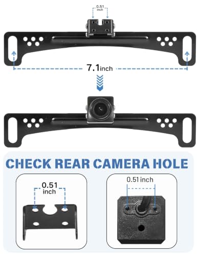 EWAY 2PCs Universal Rear Camera Bracket for License Plate, Stainless Steel - size: 2-packs