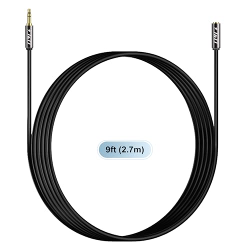 J&D 3.5mm Male to Female AUX Extension Cable, TRS Stereo Audio Cord, 9 ft - size: 9 Feet
