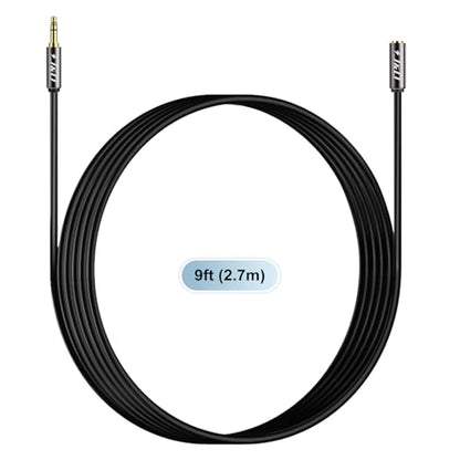 J&D 3.5mm Male to Female AUX Extension Cable, TRS Stereo Audio Cord, 9 ft - size: 9 Feet