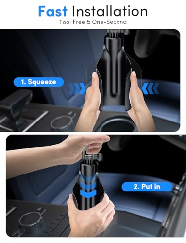 ELWEY Cup Holder Phone Holder for Magsafe, Car Phone Holder Magnetic, Upgraded 2 in 1 Cup Holder Phone Mount with Dual Adjustable Bases, Powerful N55 Magnet, 15" Height, for iPhone 17 Pro Max 16 15