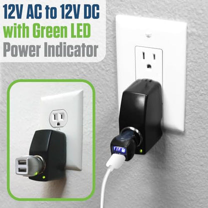 Cellet AC to DC Adapter Convert 120V/110V to 12V AC/DC Power Converter Car Cigarette Lighter Socket (Maximum Power Rating 3Amp (3000mA)) (Not for Air Compressor, Air Pump, Vacuum)