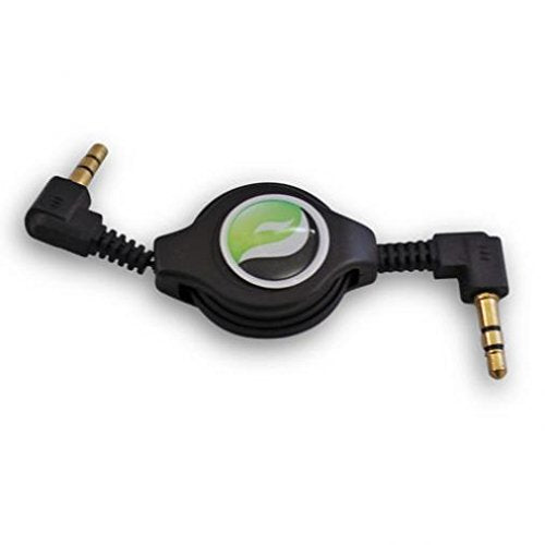 Retractable Aux Cable Car Stereo Wire Audio Speaker Cord 3.5mm Aux-in Adapter Auxiliary [Black] for iPod Nano 5th, 7th Gen - iPod Touch 1st, 2nd, 3rd, 4th, 5th Generations - HTC 10 - OnePlus 6