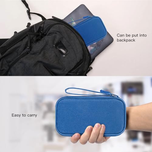 CAAORDKSO 여행용 코드 오거나이저 케이스, 전자 액세서리 가방, 테크 전자 케이스, 케이블, USB, 코드, 충전기, 휴대폰, 보조 배터리, 이어폰용 전자 여행 정리함 가방 (블루, 라지) - color: 블루., size: Large