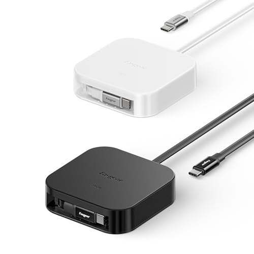 Fasgear 240W USB C to USB C Retractable Cable, 6.6ft, 2 Pack, Black/White - color: 2 Pack (Black & White), size: 3.6ft fixed / 3.0ft extend
