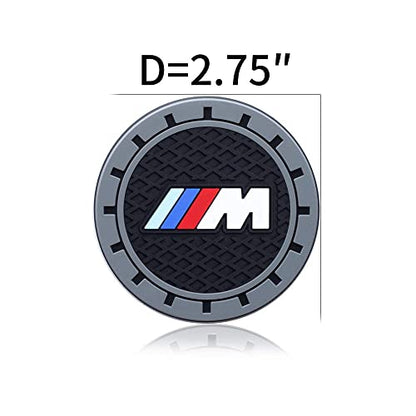 for BMW M Car Cup Holder Coaster, Auto Cup Holder Insert Coaster Compatible with BMW M M2 M4 M5 M6 M8 X1 X2 X3 X5 X6 M135i M240i Z4 328i X7, 2PCS - color: baoMma