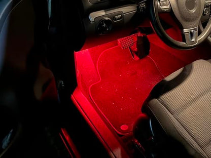 iJDMTOY Brilliant Red LED Compartment Glove Box or Footwell Lights Compatible with Volkswagen Jetta GTI Altas CC Eos, Powered by 3W 18-SMD LED Lights, Replace OEM Incandescent Lamps - style: Red