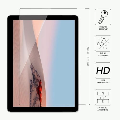 Megoo Screen Protector (2 Pack) for Microsoft Surface Go 4/3/2/1, 9H Tempered Glass, Anti-Drop, Hydrophobic, Oleophobic, 24.1 x 17.1 cm, 10.5 inch, 2 Pieces - size: 10.5" Go 2-4