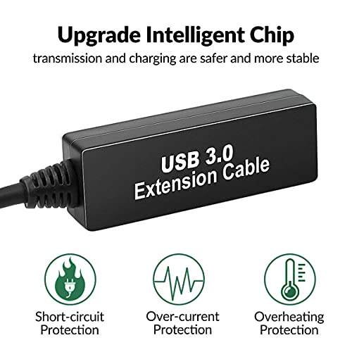 100FT USB 3.0 Active Extension Cable, USB 3.0 Extension Cord A-Male to A-Female, With High-Speed Data Signal Amplifier, Compatible With Quest 3,VR,Rift,360 Kinect,Xbox,Webcam,PS4, HD Camera or More - size: 100FT Active