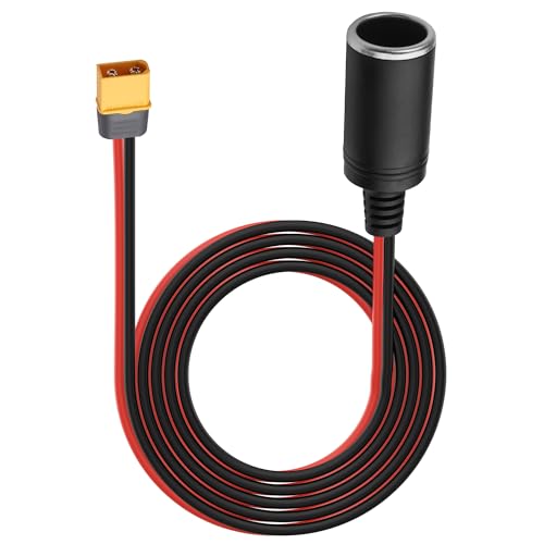 XT60 to Cigarette Lighter Plug Adapter,14AWG Cigarette Lighter Cable for Motorcycle,Boat,RV,Solar Power System, (XT60 Male to Female Cigarette Lighter Plug Adapter, 1.5M/4.9FT) - size: 1.5M/4.9FT, style: XT60 Male to Female Cigarette Lighter Plug Adapter