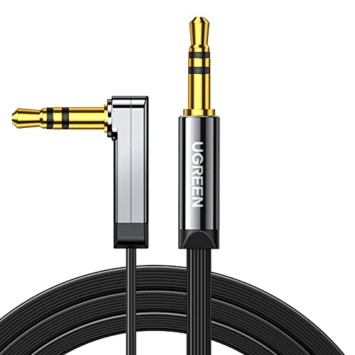 UGREEN 3.5mm Audio Cable, Stereo Aux Cord, 90 Degree Right Angle, 10FT - size: 10FT