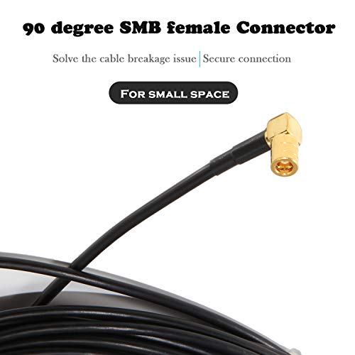 Anina 23 Feet XM Antenna Extension Cable for Satellite Sirius XM Radio-Right Angle SMB Male to SMB Female Radio Stereo Receiver Tuner - size: 23 FT Right Angle