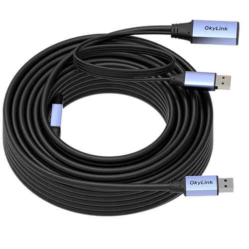 OkyLink Active USB 3.0 Extension Cable A to A, Male to Female 50ft - color: USB3.0(5Gbps), size: 50ft (15m)