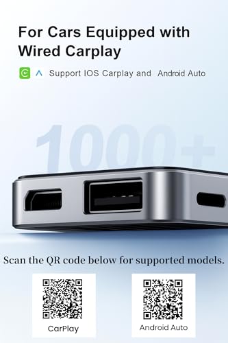 Wireless CarPlay & Android Auto AI Box, 4K HDMI for Wired CarPlay Cars