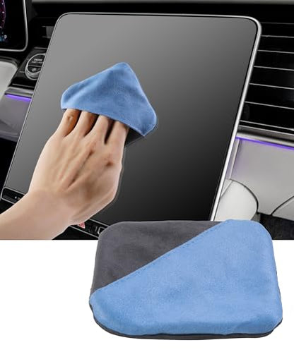 SCUARI Car Screen Cleaner,Touch Screen Cleaner for Car,Car Accessories Car Screen Wipes,Foldable Car Screen Cleaner Cloth,Square Microfiber Screen Cleaning Pad,Fits Car Dashboard LCD Display (Blue) - color: Blue