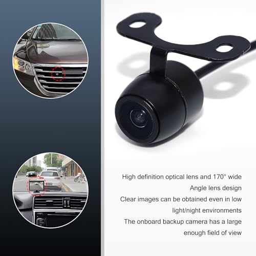 Tesnaao Car Reversing Camera, IP68 Waterproof HD Night Vision Rear View Camera with Bracket Wire Harness, 170 Degree Wide-Angle Dynamic Path Guide Line, Universal for Cars (Black)