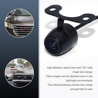Tesnaao Car Reversing Camera, IP68 Waterproof HD Night Vision Rear View Camera with Bracket Wire Harness, 170 Degree Wide-Angle Dynamic Path Guide Line, Universal for Cars (Black)