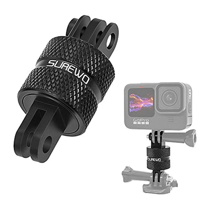 Aluminum 360 Degree Rotation Camera Mount, Metal Bracket Adapter, Aluminum Adapter Camera Mount Compatible with GoPro Hero 13/12/11/10, DJI Action 6/5 Pro/4/3, Sony and Other Action Cameras - color: Two-legged Adapter Mount