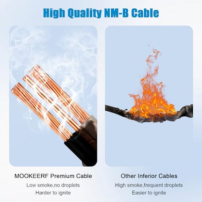 6/2 Wire with Ground - 10FT 6 Gauge NM-B Non-Metallic Sheathed Cable 100% Pure Copper 6 AWG 2 Conductor Residential Indoor Wire for Outlets, Switches, Other Loads and Lighting Wiring Projects etc. - size: 10FT, style: 6AWG/2