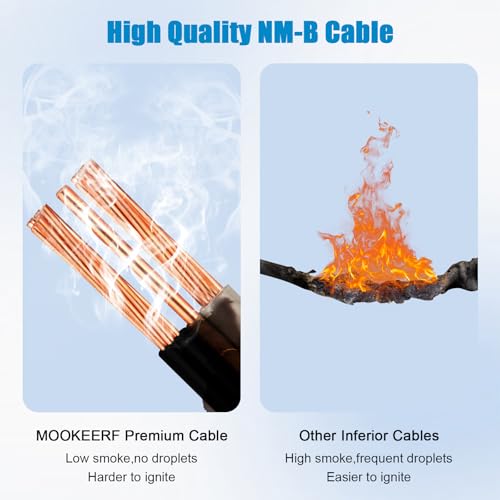 6/2 Wire with Ground - 5FT 6 Gauge NM-B Non-Metallic Sheathed Cable 100% Pure Copper 6 AWG 2 Conductor Residential Indoor Wire for Outlets, Switches, Other Loads and Lighting Wiring Projects etc. - size: 5FT, style: 6AWG/2