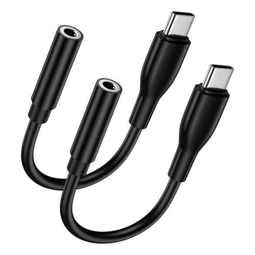 USB C to 3.5mm Headphone Adapter for Samsung Galaxy S26 S25 Ultra S24FE A17 - color: black