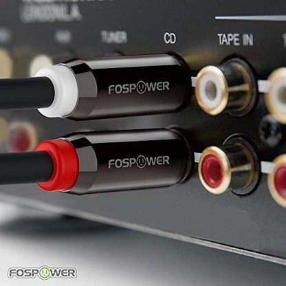 FosPower 3.5mm to RCA Cable (10FT), RCA Audio Cable 24K Gold Plated Male to Male Stereo Aux Cord [Left/Right] Y Splitter Adapter Step Down Design - size: 10 Feet